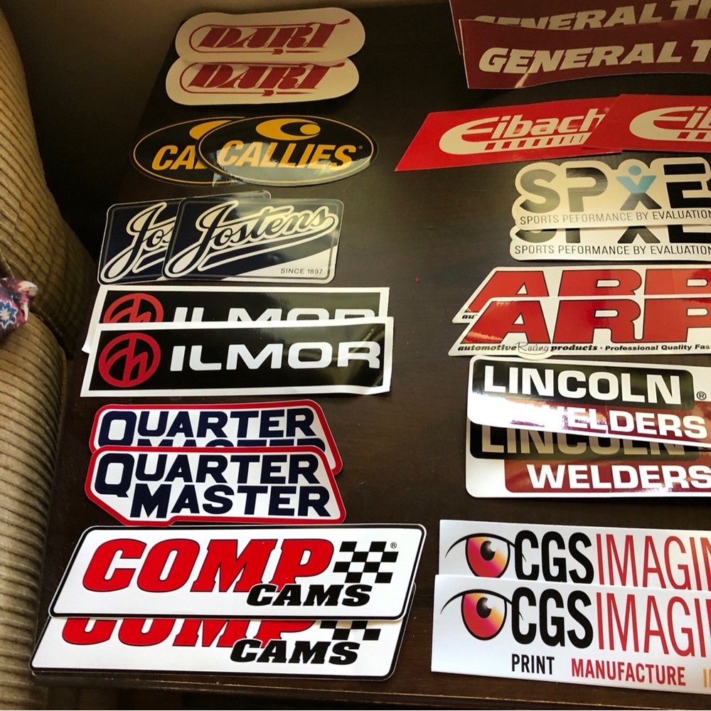 Nascar Sticker Assortment with Red, Black, White, Yellow